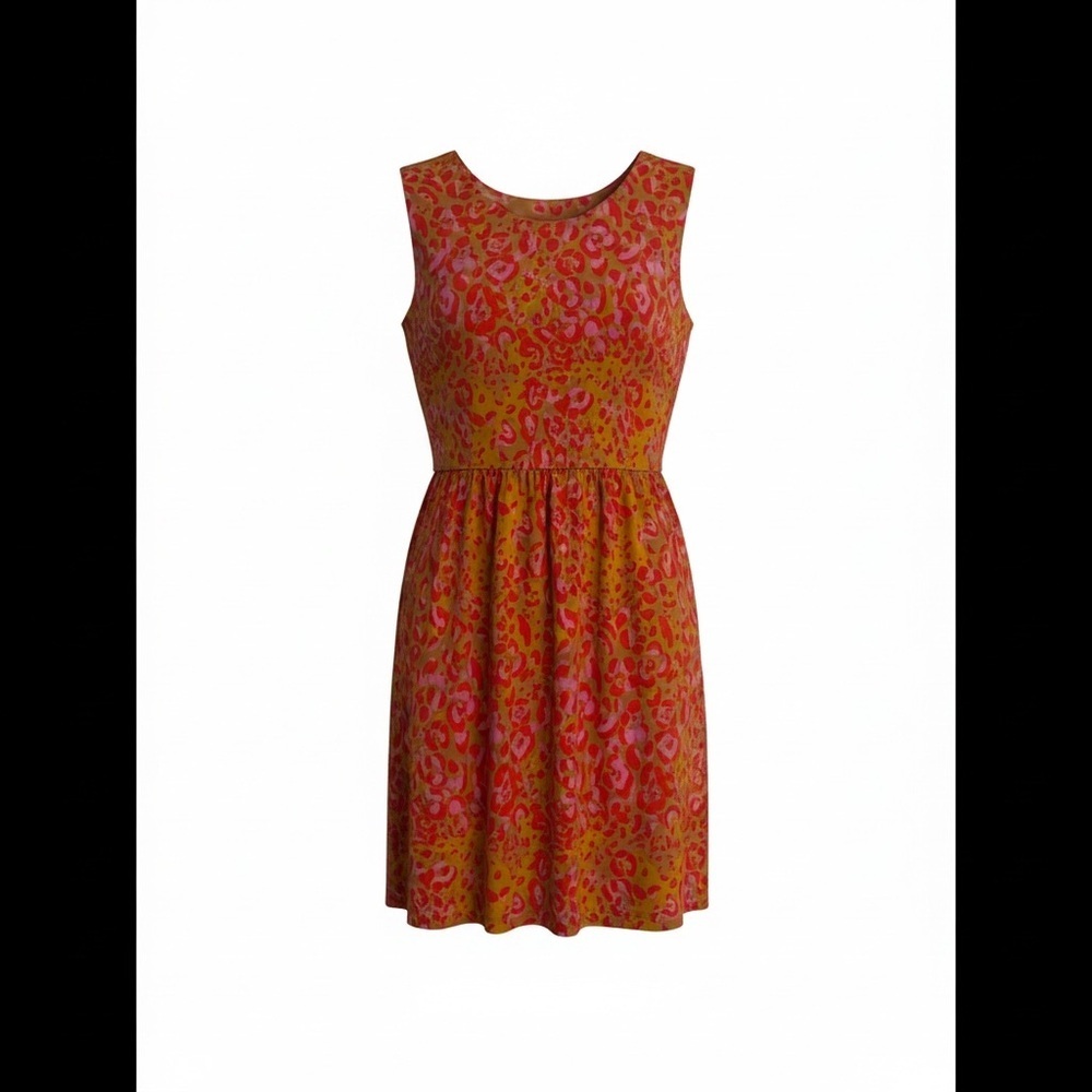 JB by Julie Brown Orange & Pink Floral Fit-and-Flare Mini Dress new size large